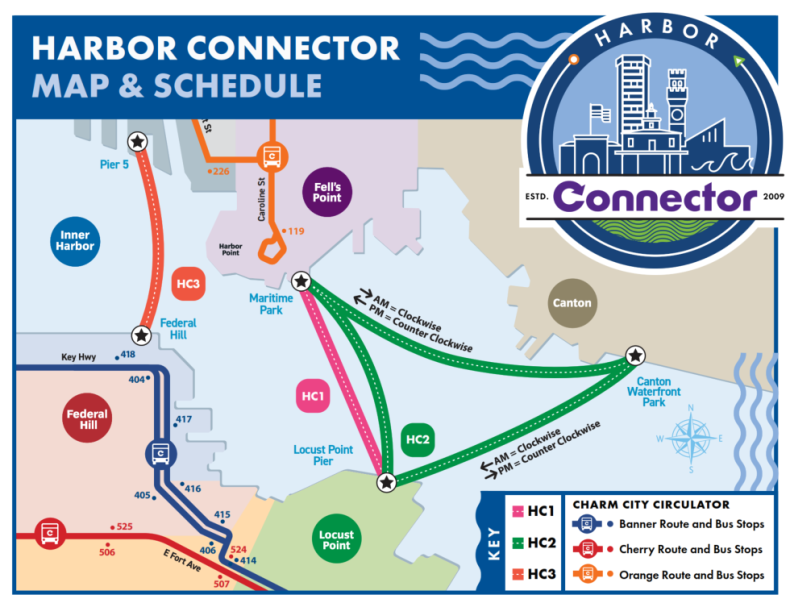 Baltimore Adjusts Fare-Free Harbor Connector; Route 2 Extended, Route 3 ...