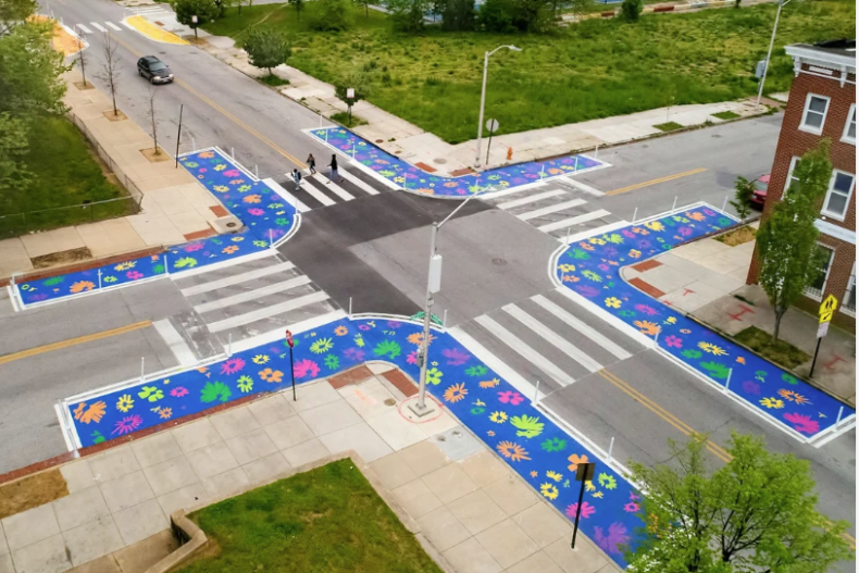 View of intersection in Baltimore City