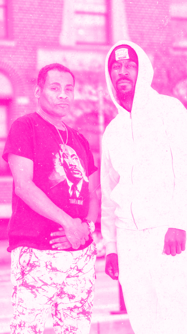 Two men standing together