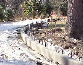 Sidewalk construction site
