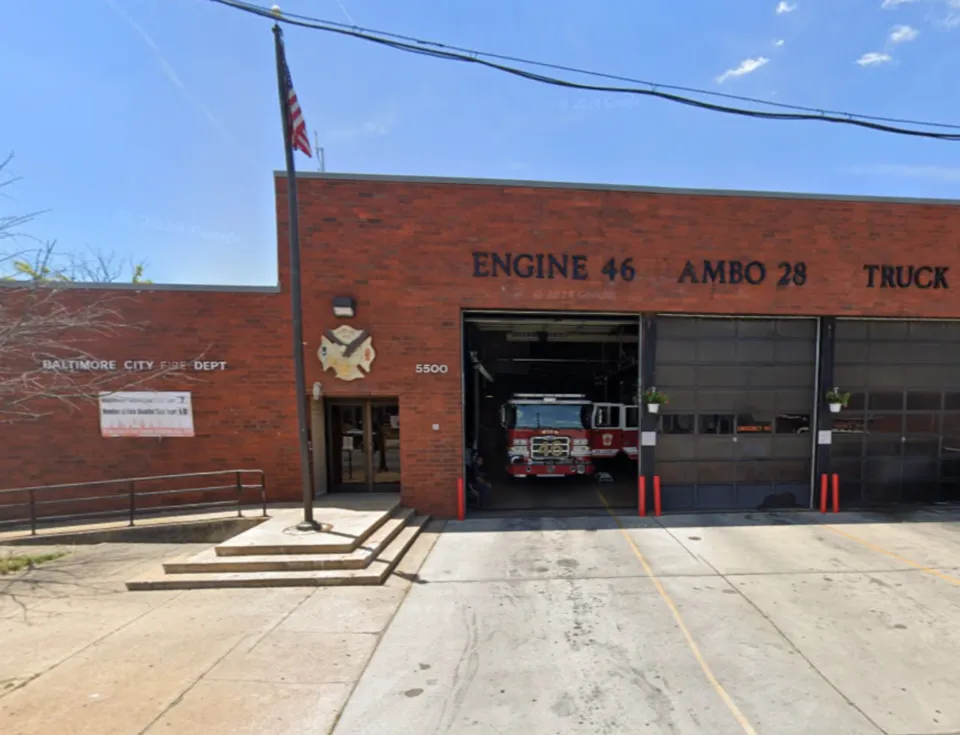 Exterior of Baltimore's Engine Company 46 fire station