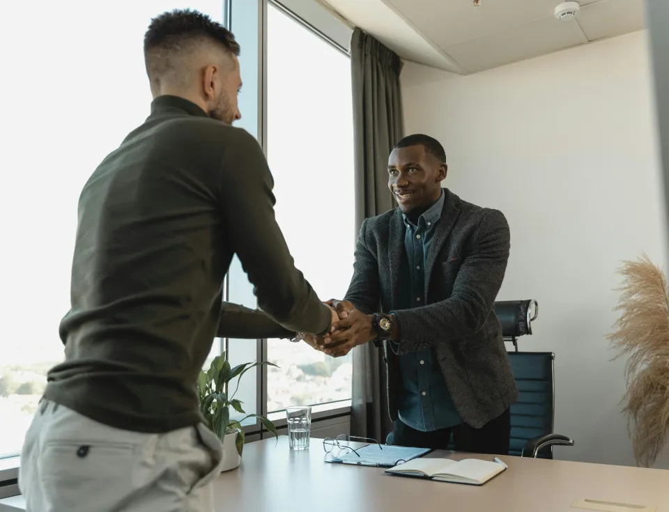 Handshake between two people