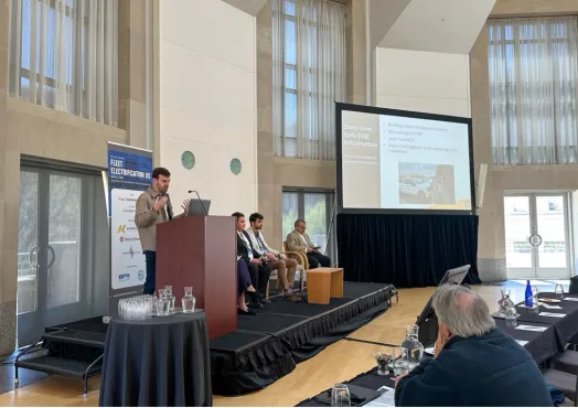 Jason Mathias speaks at the 2025 US Fleet Electrification Conference