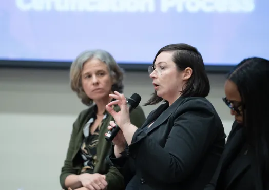 Ginny Lawhorn providing a response to one of the questions asked at the WBE townhall on Jan 14th 