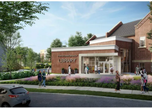 Forest Park Library renovation 3D rendering