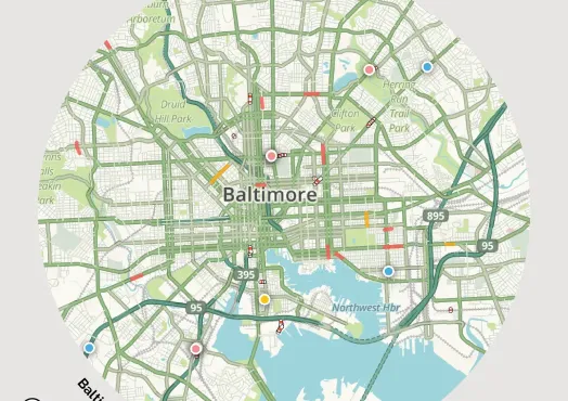 Weekend Traffic Advisory map