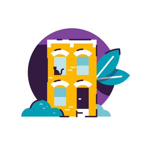 Baltimore City Rowhouse Illustration