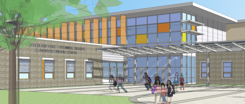 Artist's rendering of a school