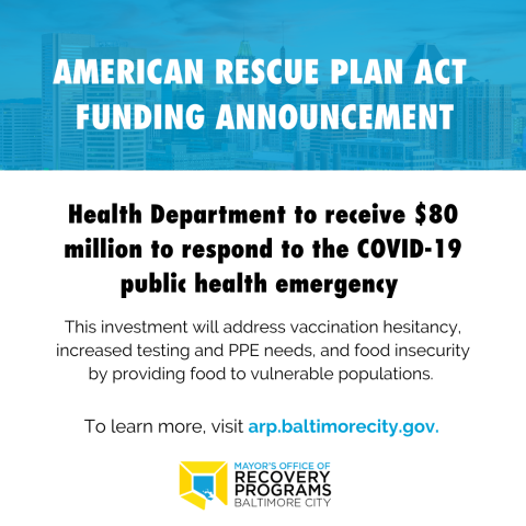 Health Department to receive $80 million to respond to the COVID-19 public health emergency.