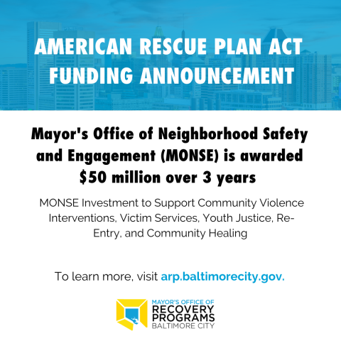 Mayor's Office of Neighborhood Safety and Engagement is awarded $50 million over 3 years.