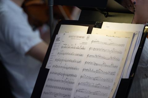 sheets of music on a music stand