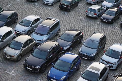 parking lot full of cars