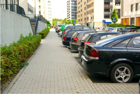 cars parked in a residential parking lot