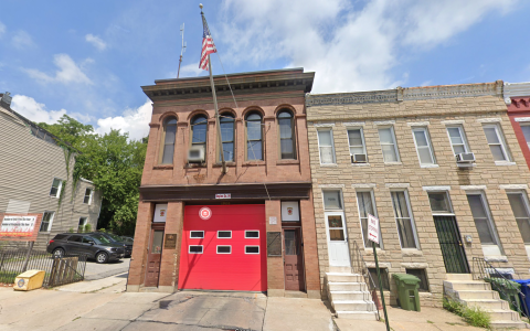 Exterior of Baltimore's Engine Company 14 fire station