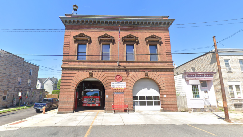 Exterior of Baltimore's Engine Company 21 fire station