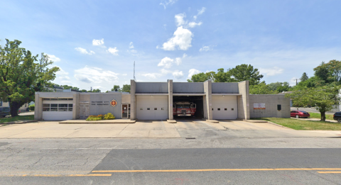 Exterior of Baltimore's Engine Company 42 fire station