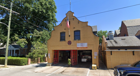 Exterior of Baltimore's Engine Company 44 fire station