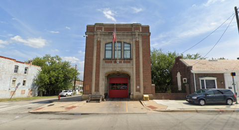 Exterior of Baltimore's Engine Company 58 fire station