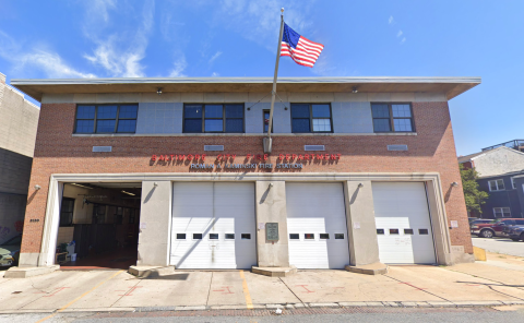 Exterior of Baltimore's Roman A. Kaminski Fire Station