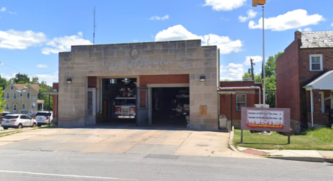 Exterior of Baltimore's Squad 54 fire station