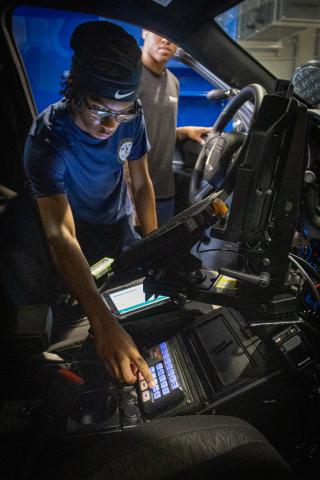 Guy working on tablet