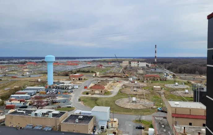 aerial shot of waste water management
