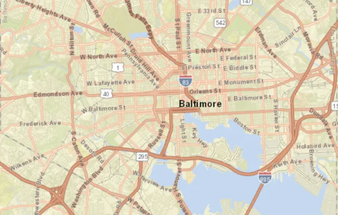 Map of Baltimore