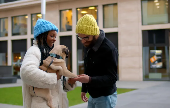 Animal lovers with A dog
