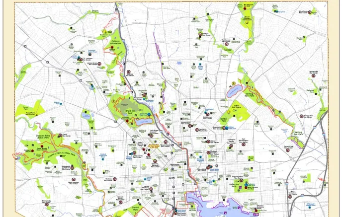 A full image of Baltimore City Recreation and Park City Map