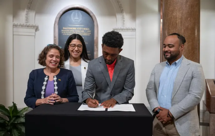 Mayor Scott signing Bill 23-0438