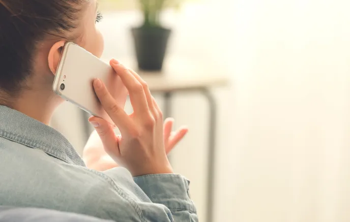 Person talking on phone