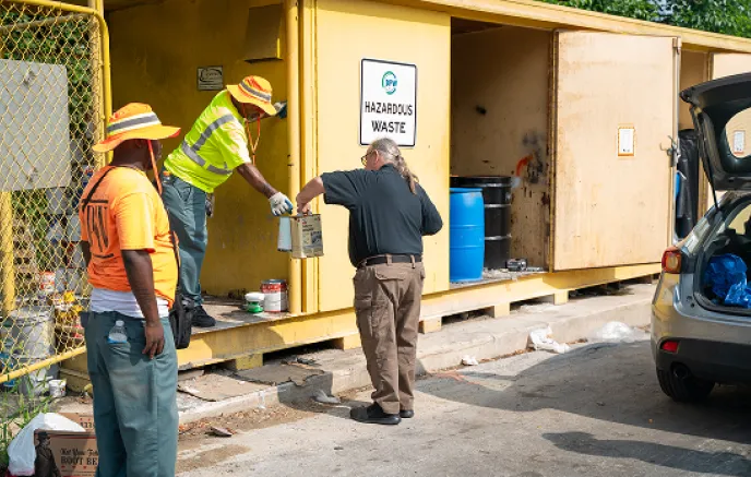  A hazardous waste disposal process