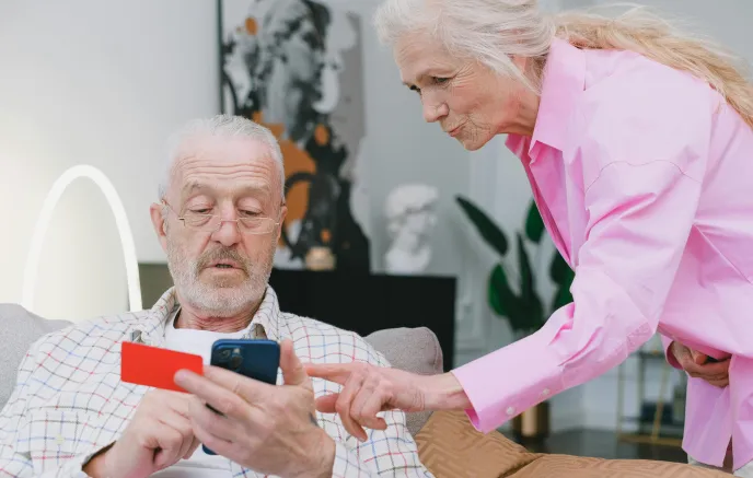 Older adults using a mobile phone