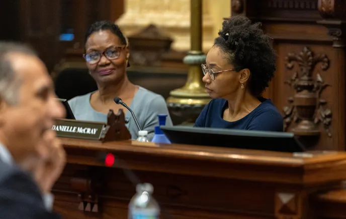 City Council member Danielle McCray in a meeting