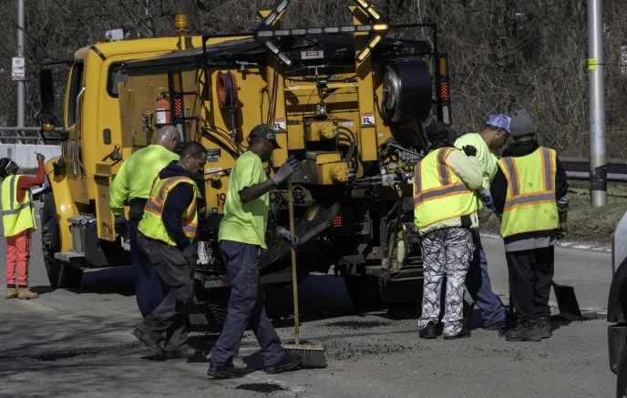 DOT workers improving roads