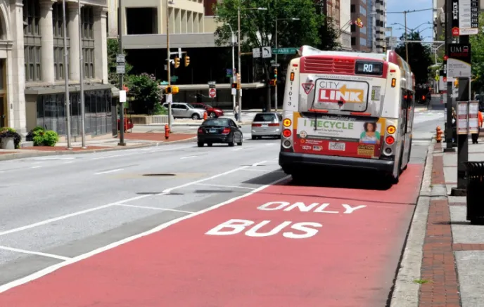 bus lane in Baltimore City