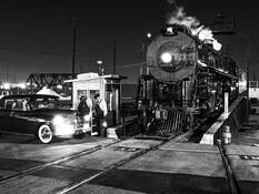 Engine Crew Admires New Car by Tom B. Burgher, II