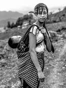 H'mong Teen Mother and Her Kid by KimLien Dang