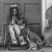 French Quarter Musician & Friend by James Clemons