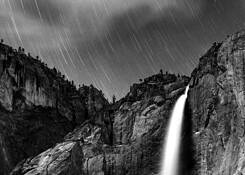 Star Trails Over Yosemite Falls by Daniel Rice