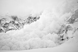 Avalanche Off Pik Pobeda (7439 M) by Peter Schoen