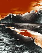 Two Kids by River's Edge by Jack Feder