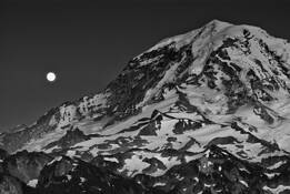 Moonrise Over Rainier by Jeff Ross