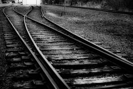Crossed Rails End of the Line Railyard by Shawn Hays