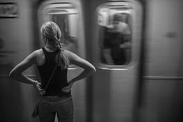 Woman Waiting on Subway by Randy Kermoade
