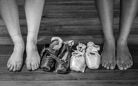 Black and White Ballet Shoes by Debbie Lerman