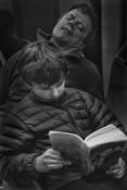 Father and Son on Tram by Nathan Caplan
