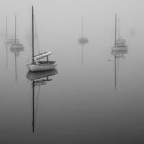 Sailboats in the Fog