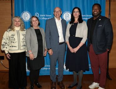 Bank Street Dialogue: Education Today (October 2025) moderator Margaret Ryan and panelists Suzanne McCotter, Shael Polakow-Suransky, Allyx Schiavone, and Marcel Deans