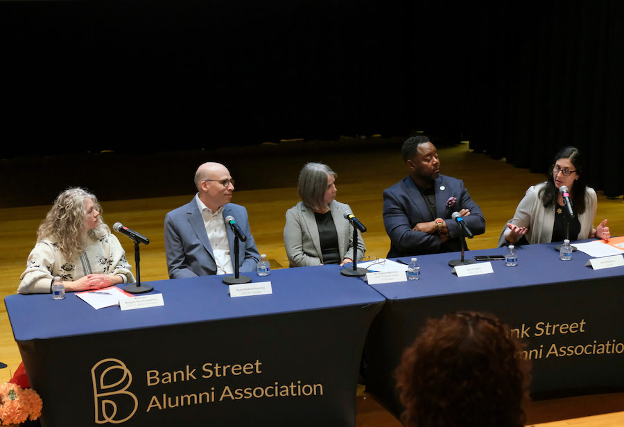 Bank Street Dialogue: Education Today (October 2025) moderator and panelists on stage